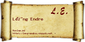 Láng Endre névjegykártya