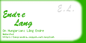 endre lang business card