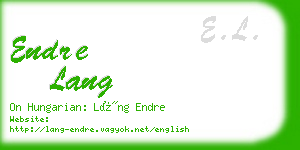 endre lang business card